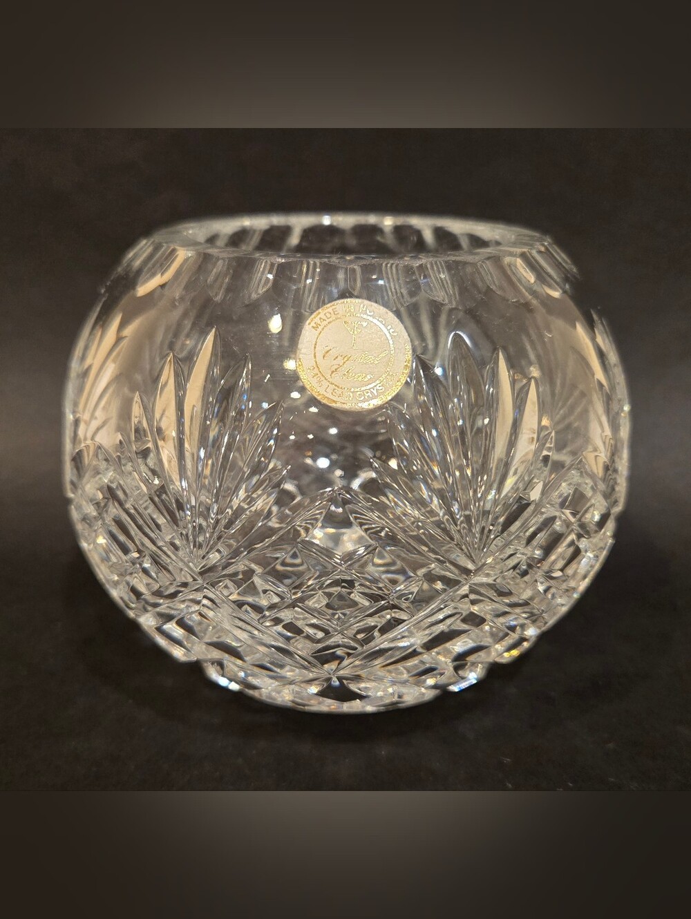 Vintage Polish Crystal Clear Rose Bowl